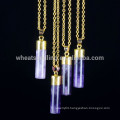 5 colors bar pendant necklace, natural stone gold chain pendant necklace